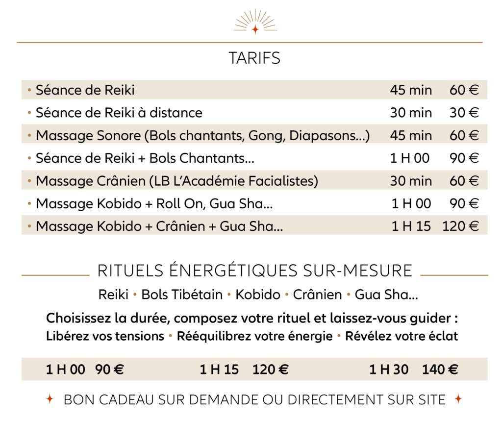 TODOKI Tarif KOBIDO REIKI CRANIEN
